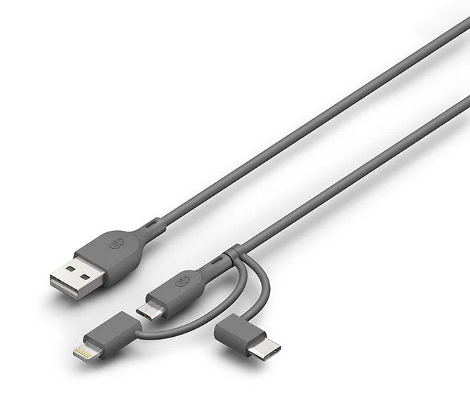 GP 1 metre 3-in-1 USB-A to Lightning, USB-C & Micro-USB Charge & Sync Cable CY1N - Image 4