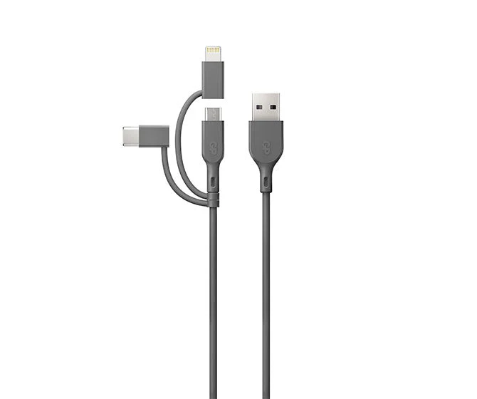 GP 1 metre 3-in-1 USB-A to Lightning, USB-C & Micro-USB Charge & Sync Cable CY1N - Image 5