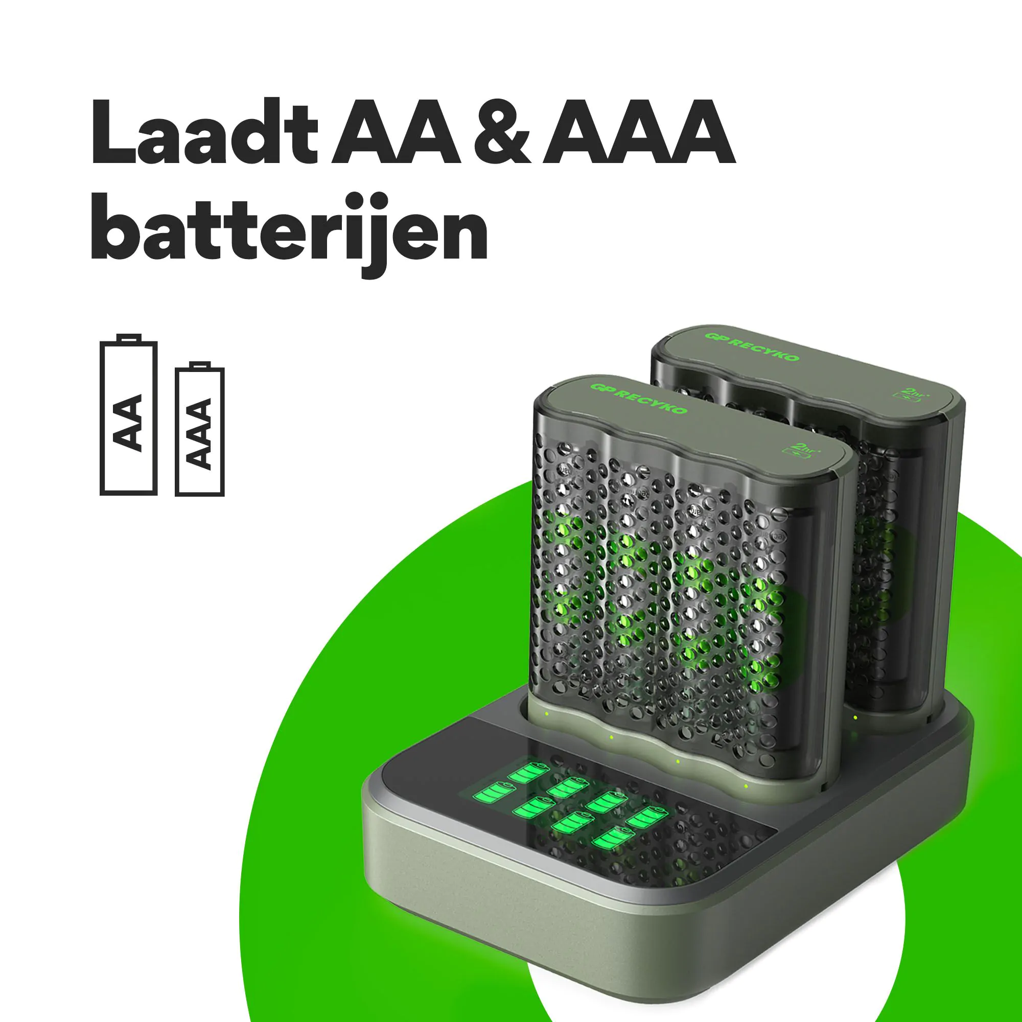 GP ReCyko Speed Double Charger Dock (USB) D851 and 2 x Speed Charger (USB) M452 with 8 x Recyko AA 2600mAh NiMH Batteries - Image 5